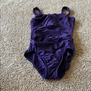 Lands' End Purple One Piece Swimsuit with underwire